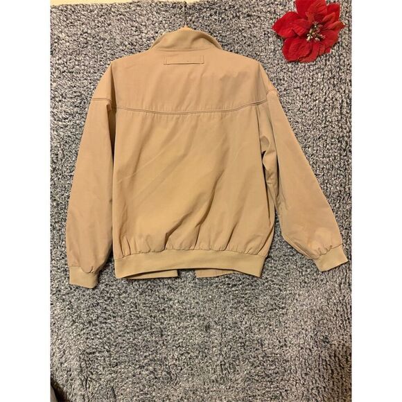 Haband Men's Bomber Jacket Size L Tan Lightweight Full Zip Casual Golf Jacket - Picture 8 of 8